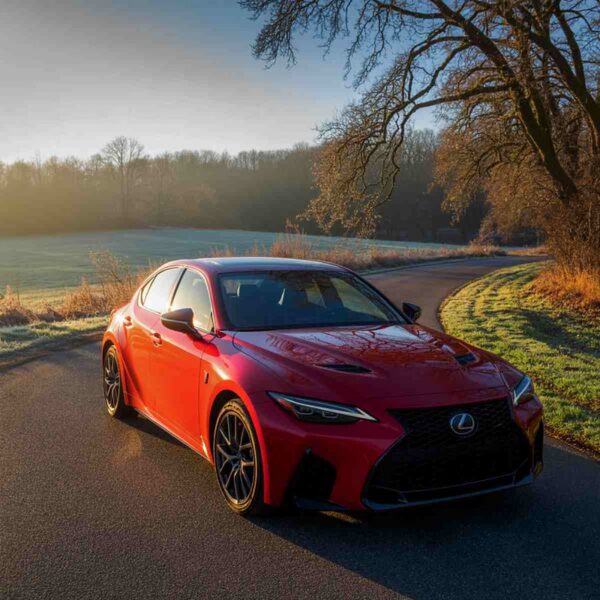 Red Lexus IS 350-Bumper repair Lindsay Collision Center